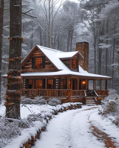 Cozy Winter Cabin, Mountain Dream Homes, Cabin Aesthetic, Log Cabin Rustic, Small Log Cabin, Farmhouse Apron, Apron Sink, Cabin Exterior, Rustic Home Design