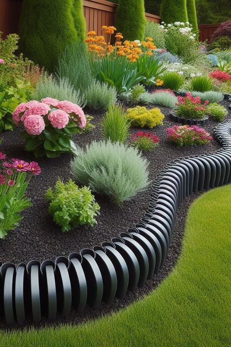 17 Creative Garden Border Ideas for Stunning Landscapes Garden Borders Edging Flower Beds, Low Maintenance Garden Ideas Uk, Garden Borders Edging, Garden Boarders Ideas, Cheap Garden Edging, Garden Border Ideas, Uk Landscape, Brick Garden Edging, Flower Bed Edging