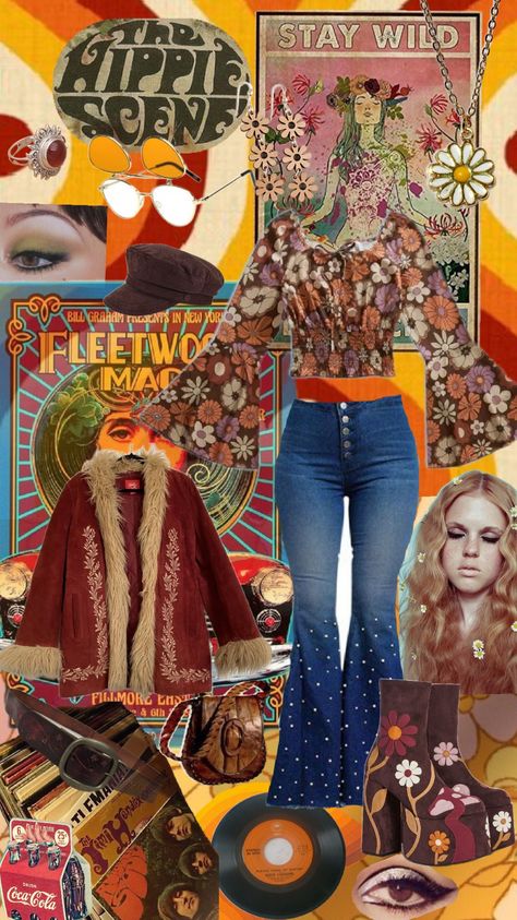 70s inspired outfit #outfit #outfitinspo #70s #vintage #hippie #flowerchild #music #inspiration #shoes #accessories #clothes Flower Child Outfits, Child Outfits, 70s Inspired Outfits, Hippie Accessories, Music Inspiration, 70s Hippie, Vintage Hippie, 70s Inspired, 70s Vintage