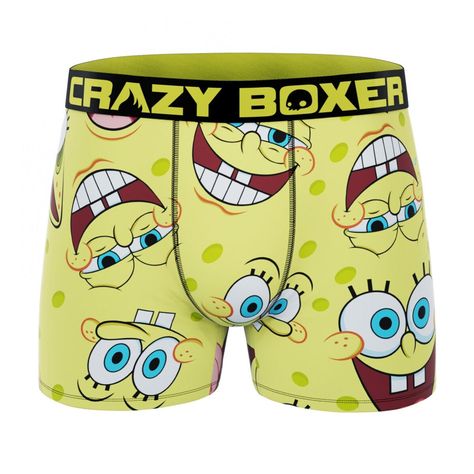 Officially licensed Crazy Boxers SpongeBob SquarePants Face All Over Boxer Briefs. Made from polyester these black and yellow mens Crazy Boxer Briefs feature a classic SpongeBob SquarePants Face all over print design. Spongebob Boxers, Funny Boxers For Men, Classic Spongebob, Funny Boxers, Crazy Boxers, All Over Print Design, Male Boxers, Over Print Design, Boxer For Men