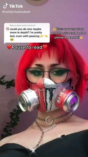 Monster can mask [Video] in 2021 | Monster crafts, Fun diy crafts, Diy monsters Diy Mask Costume How To Make, Monster Energy Gas Mask Tutorial, Monster Gas Mask Diy, How To Make A Monster Energy Mask, Monster Cans Mask, Monster Drink Mask, Monster Can Gas Mask Tutorial, Monster Mask Tutorial, Monster Mask Craft