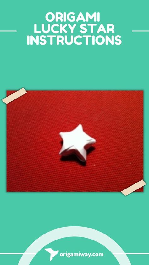 A white small paper star on red background Puffy Stars, Origami Lucky Stars, Origami Lucky Star, Origami Stars, Making Paper, Origami Easy, Lucky Star, Good Fortune, Step By Step Instructions