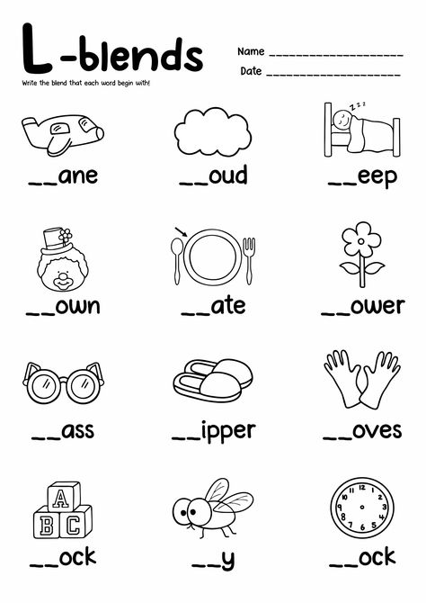 Blend Sounds Kindergarten, Initial Consonant Blends Worksheets, Blended Words Kindergarten, Blend Sounds Activities, Consonants Blends Worksheets, Blend Worksheets Kindergarten, Blending Consonants Worksheets, Cvc Worksheets First Grade, Color By Cvc Word Free