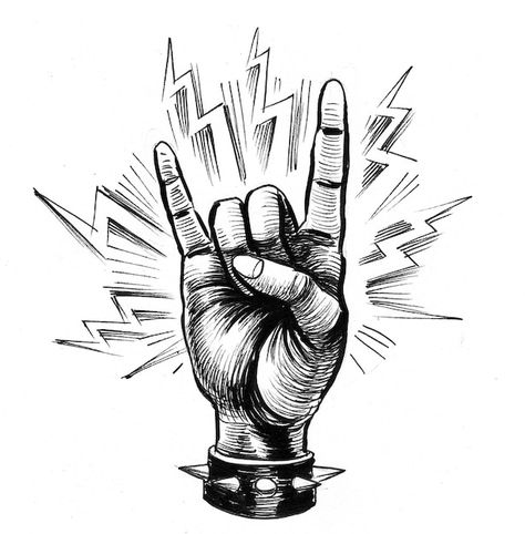 Photo hand making hard rock sign. ink bl... | Premium Photo #Freepik #photo #sketch-art #sketch #hand-sketch #hand-drawing Rock Hand Sign, Music Sketch, Hard Drawings, Clever Logo Design, Metal Drawing, Drawing Rocks, Rock Sign, Ace Card, Music Drawings