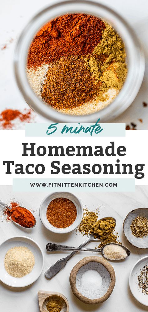 If you're wondering how to make homemade taco seasoning, this DIY recipe is easy and quick! You can use on chicken, beef, pork, shrimp, and plenty of plant based protein too! A much better and healthier alternative to store bought packets. Plus it's gluten free, paleo and Whole30® compliant. Best Taco Seasoning, Taco Seasoning Mix Recipe, Diy Taco Seasoning, Make Taco Seasoning, Homemade Taco Seasoning Recipe, Taco Seasoning Recipe, Seasoning Recipe, Easy Taco, Homemade Seasonings