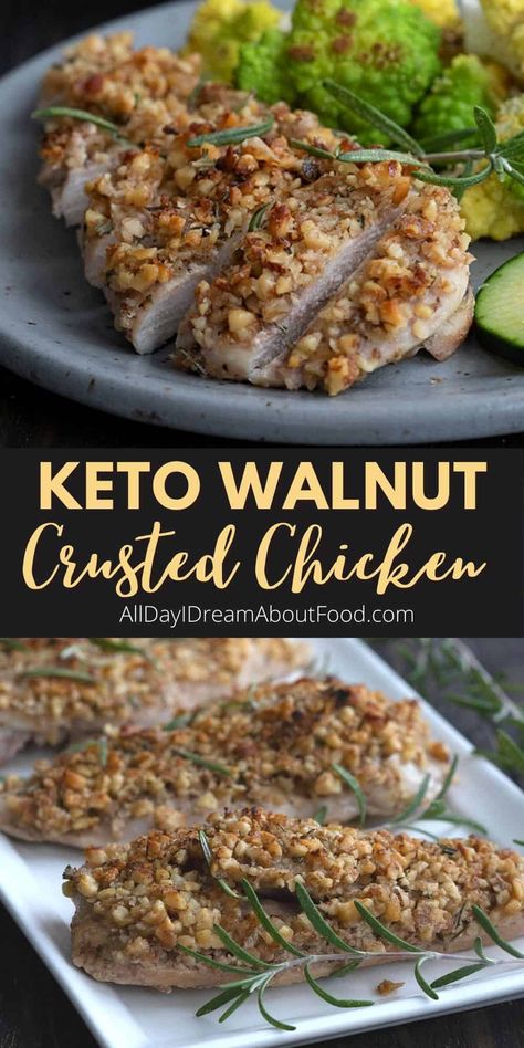 This walnut crusted chicken checks all the boxes for a heart-healthy keto recipe. It's tender and flavorful, and so easy to make. With plenty of good fats and less than 2g net carbs per serving, you can dig in guilt-free! Low Carb Crusted Chicken, Keto Heart Healthy Recipes, Keto Walnut Recipes, Keto Cashew Chicken, Walnut Crusted Chicken, Almond Flour Crusted Chicken, Hazelnut Crusted Chicken, Keto Cashew Chicken Low Carb, Walnut Chicken Recipe