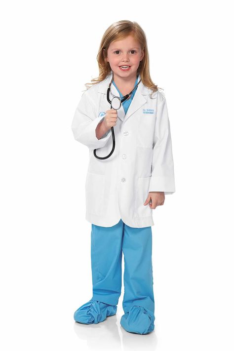 "Shop Chasing Fireflies for our Personalized Veterinarian Costume for Kids. Browse our online catalog for the best in unique children's costumes, clothing and more." Doctor Costume Kids, Veterinarian Costume, Lab Coat Costume, Vet Costume, Kids Lab Coat, Scientist Costume, Toddler Boy Costumes, Kids Lab, School Coat