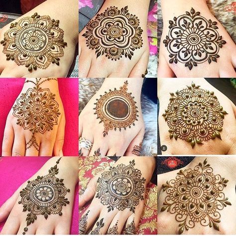 No photo description available. Round Mehndi Design, Tato Henna, Mehndi Designs 2018, Mehndi Style, Henna Art Designs, Easy Mehndi, Beginner Henna Designs, Simple Mehndi Designs Fingers, Full Mehndi Designs