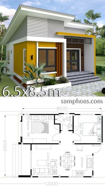 Dröm Hus Planer, Yellow Exterior, 2 Bedroom House Plans, Free House Plans, A Small House, Small Bedrooms, Small House Floor Plans, Simple House Design, Simple House Plans