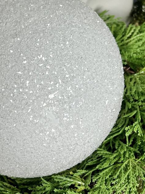 How To Make Fake Snowballs, Snowballs Diy, Faux Snowballs, Topiary Diy, Winter Mantels, Clear Glass Ornaments, Orchid Planters, Unique Christmas Ornaments, Winter Decoration