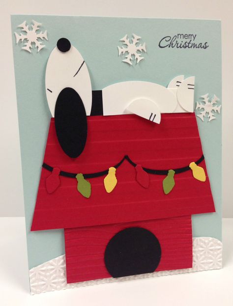 Snoopy Christmas Punch Art Stampin' Up Card Kit 5 Cards Paper Punch Art, Punch Art Cards, Christmas Punch, Homemade Christmas Cards, Snoopy Christmas, Diy Christmas Cards, Punch Art, Card Christmas, Punch Cards