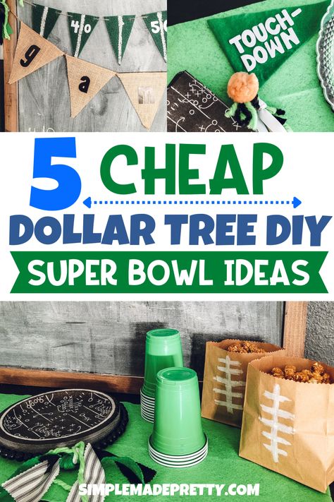 Super Bowl Table Decor, Super Bowl Table Set Up, Work Super Bowl Party Ideas, Super Bowl 2024 Decorations, Super Bowl Party Food Set Up, Diy Football Table Decorations, Super Bowl Dollar Tree, Cheap Football Party Decorations, Super Bowl Party Ideas Decorations Diy