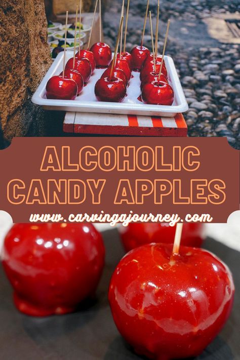 Drunken Candy Apples, Alcoholic Candy, Drunken Candy, Infused Caramel, Snacks Videos, Alcohol Candy, Candied Fruit Recipes, Apple Center, Halloween Candy Apples