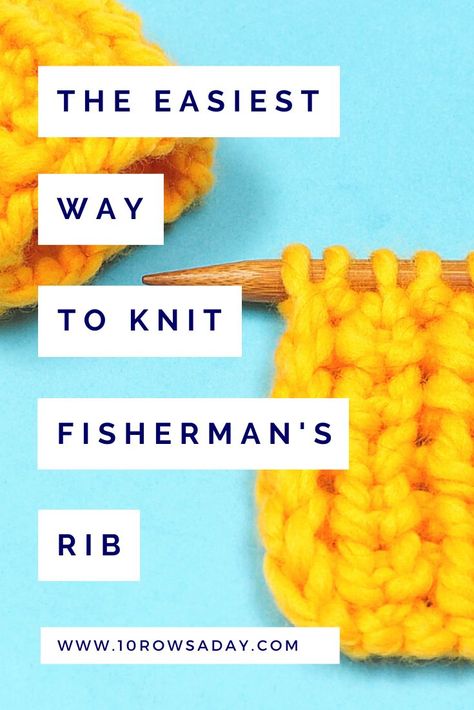 Knitting Fishermans Rib, Fisherman’s Rib Knit, Fishermans Rib Stitch How To Knit, Fisherman’s Rib Stitch, Fisherman Rib Stitch, Fishermans Rib Knitting Pattern, Knitting Scarfs, Diy Macrame Projects, Rib Stitch Knitting