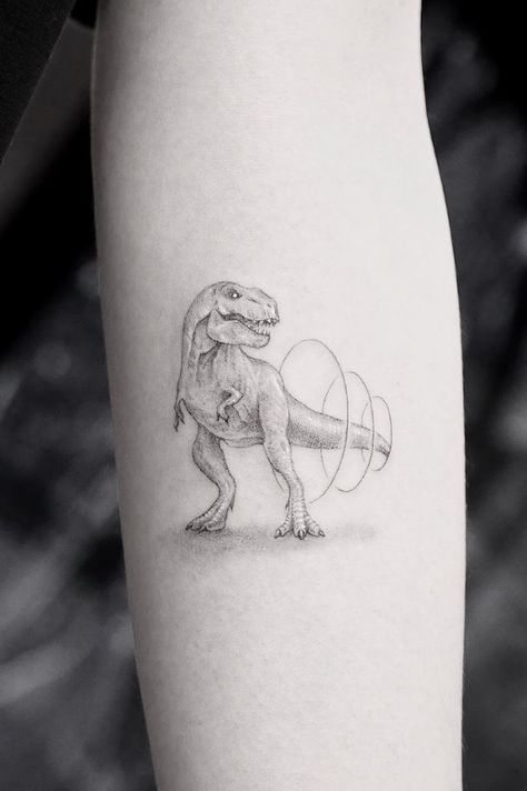 T-Rex Tattoo T Rex Tattoo, Dinosaur Tattoo, K Tattoo, Dinosaur Tattoos, Skeleton Tattoos, E Tattoo, A Dinosaur, Little Tattoos, Skin Art