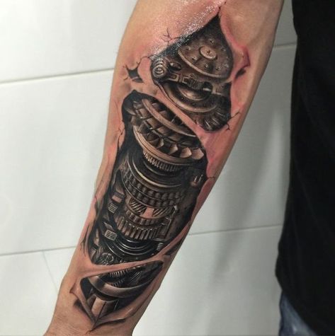 Mechanical Arm Tattoo, Forearm Tattoos For Men, Biomechanical Tattoo Design, Robot Tattoo, Tatoo 3d, Gear Tattoo, Mechanic Tattoo, Armor Tattoo, Cool Arm Tattoos