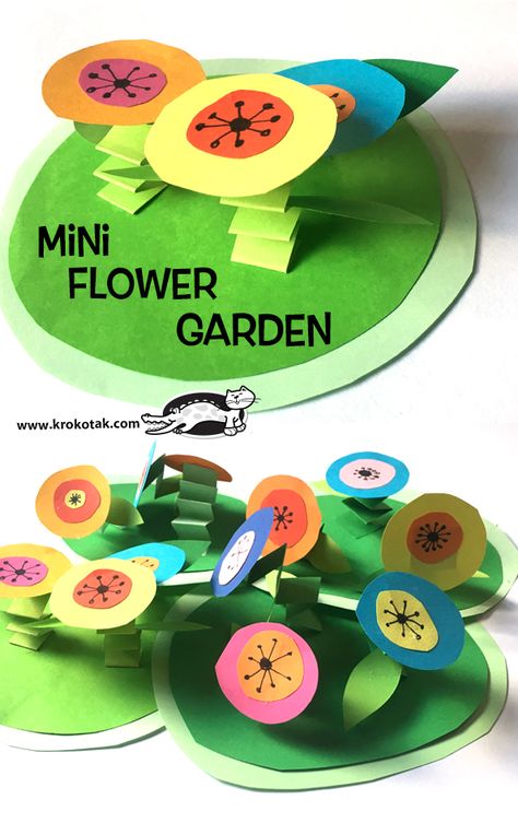 MINI+FLOWER+GARDEN Mini Flower Garden, Elementary Art Projects, Kindergarten Art, Camping Art, Preschool Art, Gardening For Kids, Garden Crafts, Art Classroom, Summer Crafts