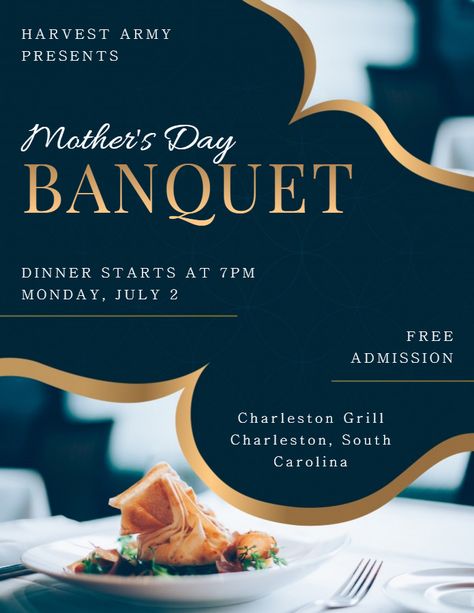 Mother's day Banquet dinner invitation flyer template. Dinner Poster Design, Dinner Flyer Design, Dinner Party Flyer Design, Family Dinner Invitation, Dinner And Award Night Flyer Design, Gala Dinner Poster Design, Gala Dinner Invitation, Dinner Invitation Design, Corporate Dinner Invitation