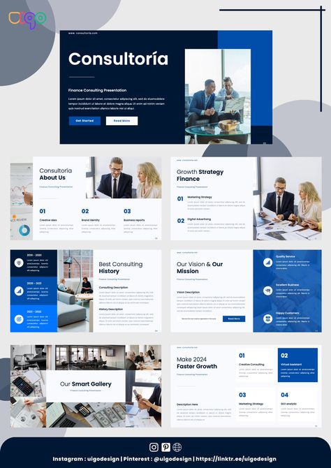 Consultoria - Finance Consulting Presentation Template Powerpoint is a Presentation/Pitch Deck Template with professionals and a modern style ready to make your next presentation amazing.