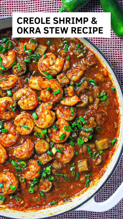 After Boil Soup, Gumbo Recipe Easy, Creole Shrimp, Okra Stew, Hearty Stew, Creole Cooking, Okra Recipes, Cajun Dishes, Southern Recipes Soul Food