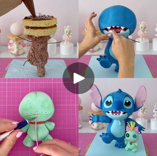 Mind Blowing Stitch Cake Sculpture ! 😱🎂💙 | art of sculpture | Mind Blowing Stitch Cake Sculpture ! 😱🎂💙 | By SimpleFacebook Stitch And Angel Cake, Stitch Cakes, Stitch Birthday Cake, Stitch Cake, Animated Emoticons, Angel Cake, Stitch And Angel, Cake Tutorial, 7th Birthday