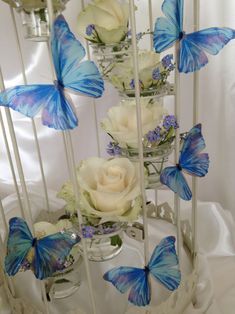 Lilac Wedding Decorations, Butterfly Table Decorations, Blue Butterfly Wedding, Bedroom Butterfly, Butterfly Accessories, 3d Butterfly Wall Art, Butterfly Centerpieces, Quince Themes, Flower Table Decorations