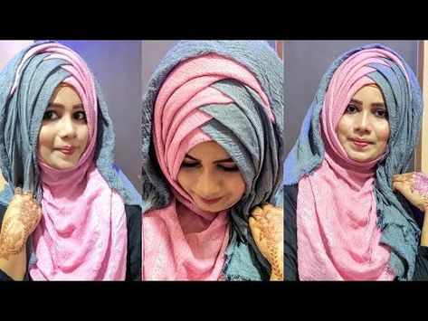 Criss cross Hijab tutorial | hijab with two layers scarfs | easy hijab tutorial | Hijab for party - YouTube Hijab For Party, Arabic Women Hijab, Easy Hijab Tutorial, Hijab Street Style, Turkish Hijab Tutorial, Hijab Jewelry, Hijab Styles For Party, Easy Hijab Style, Islamic Abaya