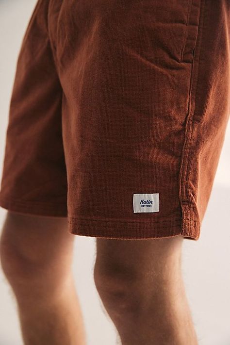 Katin Cord Local shorts. Katin's essential Local shorts in soft and breathable cotton corduroy. Easy straight fit shorts with a pull-on elastic waist with drawstring and faux fly detail. Clean finish look with interior binding and welt pockets at the side and back. Features Katin Cord Local shorts Essential Katin shorts in lightweight corduroy Elastic waist with drawstring and faux fly Side and back pockets Content + Care 98% Cotton, 2% spandex Machine wash Imported Size + Fit Model in Brown is Money Men, Stylish Mens Outfits, Stylish Men, Welt Pockets, Welt Pocket, Workout Shorts, Fitness Models, Urban Outfitters, Elastic Waist