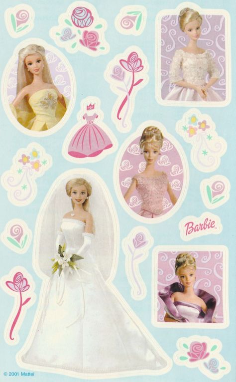 🌷🎨☀️🌈 — madillastickerscans: Vintage/Early 2000′s... Barbie Stickers, 1980s Barbie, Old Barbie, Princess Kitty, Barbie 2000, Childhood Memories 90s, Scrapbook Printing, Barbie Diorama, 2000s Nostalgia