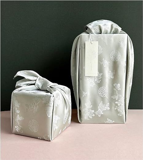 Amazon.com: Silky Bojagi Set [2 Bojagi + 1 Tag] Korean Gift Wrapping Cloth Reusable Fabric (Light Sage) : Health & Household Korean Gift Wrapping, Hidden Hantaran, Wrapping Cloth, Gift Wrap Paper, Coffee Packaging, Fabric Light, 3d Art, Gift Wrap, Gift Wrapping