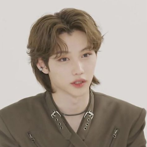 felix skz icon Brunette Felix Skz, Brown Hair Felix Skz, Felix Brunette, Lee Felix Brown Hair, Felix Brown Hair, Brown Hair Icon, Long Auburn Hair, Pelo Cafe, Deep Voice