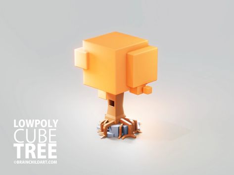 (Version 01) 3d Lowpoly Cube TREE model - Blender 3d by Rafał Urbański on Dribbble Simple Blender 3d Ideas, Blender Environment, Tree Render, Blender Ideas, Cube World, Tree Model, 3d Environment, Directory Design, 3d Cube