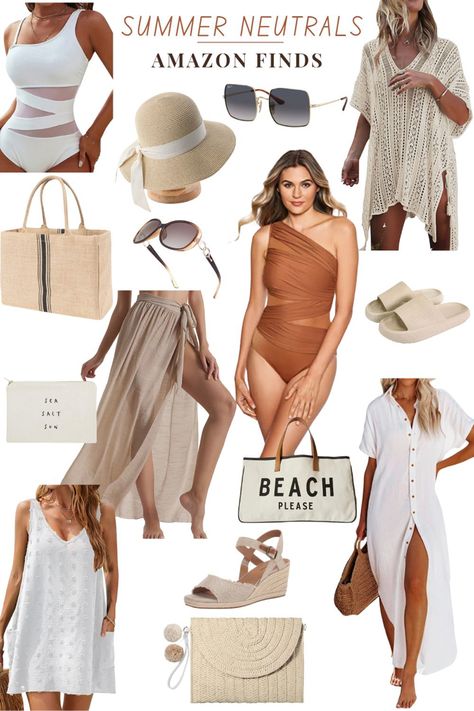 Mexico Outfits Vacation, Neutral Swimwear, Mexico Resort Outfits, Eltz Castle, Mexico Vacation Outfits, Swimwear 2024, Outfits For Mexico, Summer Neutrals, Island Outfit