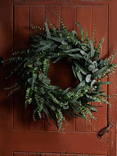 Wall Window Decor, Spring Greenery, Willow Wreath, Artificial Greenery, Exterior Front Doors, Wreath Home Decor, Eucalyptus Wreath, Wall Window, Green Wreath