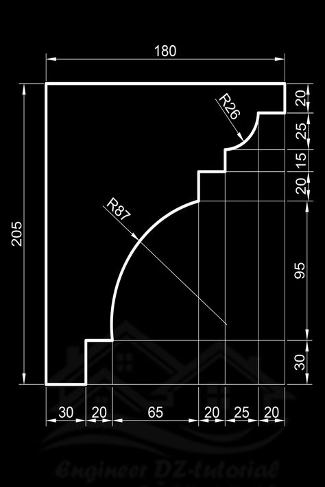 AutoCAD practice: simple 2D cornice drawing Autocad Practice Drawings 2d, Moulding Detail, Cornice Detail, Drawing Room Ceiling Design, Cornice Moulding, Autocad Tutorial, Cornice Design, Detail Drawing, Ceiling Plan