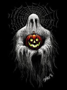 Cute Halloween Drawings, Spirit Of Halloween, Scary Ghost, Halloween Artwork, Halloween Drawings, Halloween Painting, Halloween Boys, Halloween Images, A Ghost