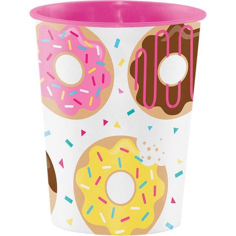 Donut Party Supplies - Girls Birthday Party Ideas | Birthday Express Donut Party Supplies, Party Favor Cups, Donut Birthday Party, Donut Party Favors, Plastic Party Cups, Birthday Donuts, Favor Cups, Donut Birthday Parties, Donut Birthday