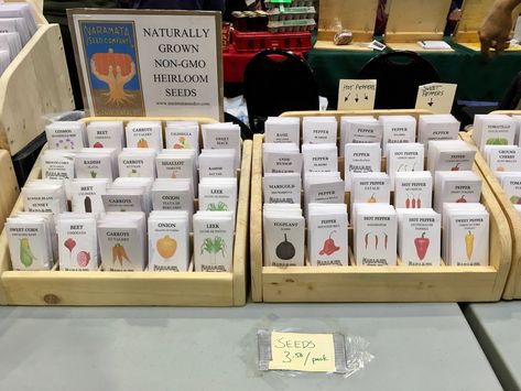 Seed Packet Display Ideas, Seed Packet Display, Selling Seeds, Seed Swap, Types Of Seeds, Little Free Pantry, Different Types Of Seeds, Seed Library, Seed Exchange