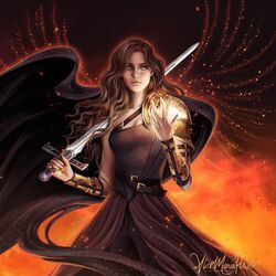 Faythe Ashfyre | An Heir Comes to Rise Wiki | Fandom Tog Lysandra, An Heir Comes To Rise, Heir Comes To Rise, Throne Of Glass Fanart, Warhammer Fantasy Roleplay, Aelin Ashryver Galathynius, Gold Skin, Fantasy Romance Books, Empire Of Storms