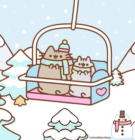 Snowski buddies (Pusheen and Stormy) Pusheen Christmas, Pusheen Stormy, Pusheen Plush, Pusheen Cute, Pusheen Cat, Funny Phone Wallpaper, Bohol, Cute Cartoon Drawings, Kawaii Cat