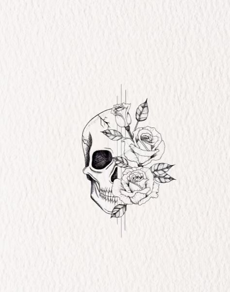 Pretty Skull Tattoos, Day Of Dead Tattoo, Floral Skull Tattoos, Girly Skull Tattoos, Sugar Skull Art Drawing, Small Skull Tattoo, Skull Tattoo Flowers, Anatomy Tattoo, Feminine Skull Tattoos