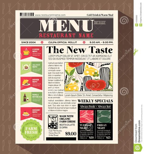 Newsletter Layout, Newspaper Layout, Menu Design Template, Graphic Design Infographic, Infographic Poster, Newspaper Design, Seni Dan Kraf, Wedding Invitation Card Design, Restaurant Menu Design