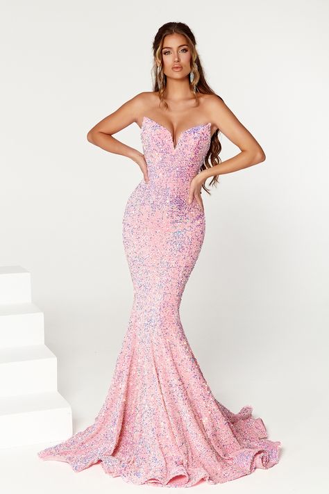 Mermaid Formal Gowns, Beauty Pageant Dresses, Portia And Scarlett, Prom Inspo, Plastic Dress, Exquisite Gowns, 1 Rose, Prom Designs, Designer Prom Dresses