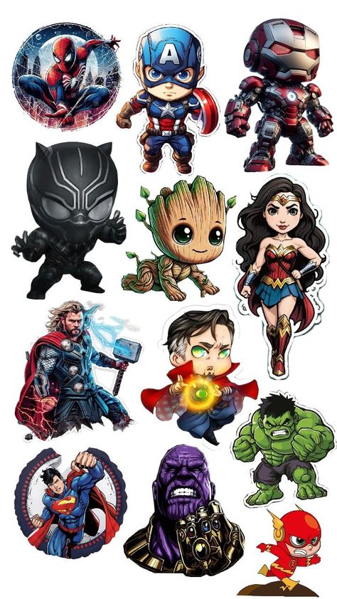 Estikeres de superheroes 🦖 Avengers Stickers Printable, Marvel Stickers Printable, Avengers Stickers, Marvel Stickers, Meena Bazaar, Stickers Printable, Small Business Ideas, Super Heroes, Printable Stickers