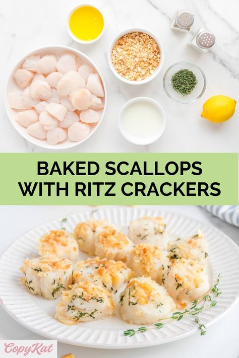 Baked Scallops With Ritz Crackers, Seafood Casserole Recipes, Buttery Mashed Potatoes, Baked Scallops, Seafood Bake, Eating Light, Best Appetizer Recipes, Scallop Recipes, Copykat Recipes