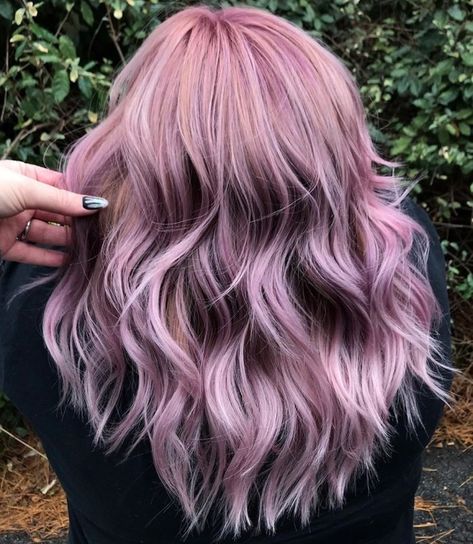 Cool Pink Hair, Pink Highlights In Brown Hair, Highlights In Brown Hair, Cotton Candy Pink Hair, Dusty Pink Hair, Pink Hair Streaks, Pink And Orange Hair, Dark Pink Hair, Rose Pink Hair