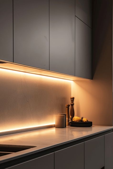 6 Common Kitchen Lighting Mistakes You Don’t Know You’re Making - Blog by Cavelights Led Lights Kitchen Cabinets, Indirect Lighting Kitchen, Wall Washer Lighting Interior, Kitchen Ambient Lighting, Kitchen Strip Lighting, Cabinet Lighting Ideas, Kitchen Counter Lighting, Pantry Light, Led Light Kitchen