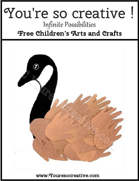 Canadian Goose Goose Handprint Craft, Canada Goose Crafts For Kids, Geese Activities For Preschool, Canada Preschool, Canada For Kids, Goose Craft, Canada Day Crafts, Kids Craft Projects, Daycare Themes