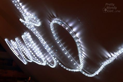 how to create your own rope light art sign art. Using LED rope light and holiday light clips, I turned a dark corner into a well lit creative inspiration. Led Lights Words, Diy Rope Lights, Stage Layout, Diy Stage, Christmas Rope Lights, Led Rope Light, Stage Designs, Light Words, Art Pretty