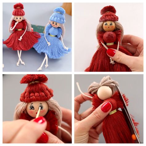 Diy Yarn Dolls, Paper Roll Crafts Diy, Wire Dolls, Metdaan Diy, Dolls Handmade Diy, Diy Dolls, Wool Dolls, Yarn Dolls, Bendy Doll